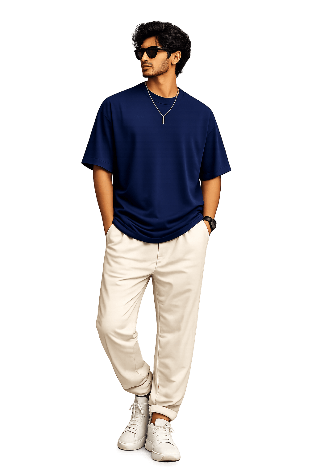 Navy t-shirt model — Thugil Tex